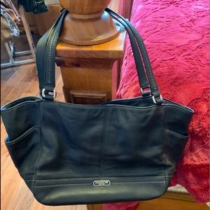 Coach black leather bag